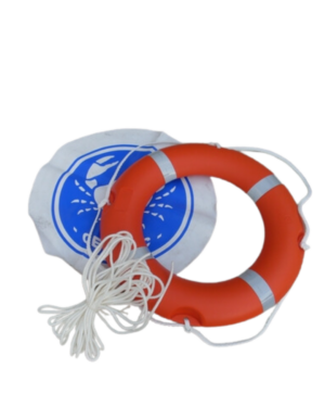 Lifebuoy ring with throwing line