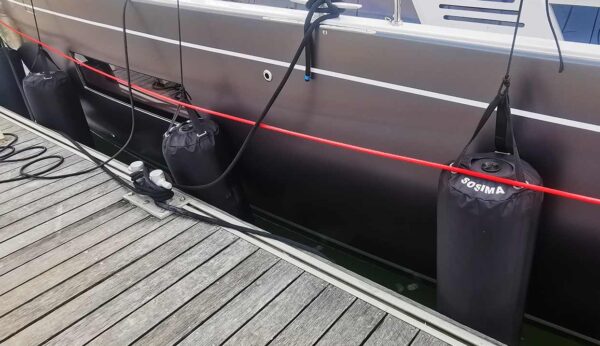 Cylindrical inflatable fender 35 x 100 cm with cover - Image 5