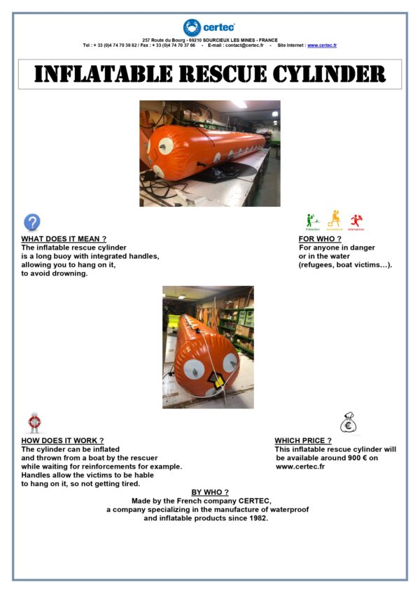 Cylindre de sauvetage gonflable. – Image 4