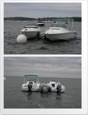 Cylindre d'amarrage gonflable pour corps mort - mouillage forain
