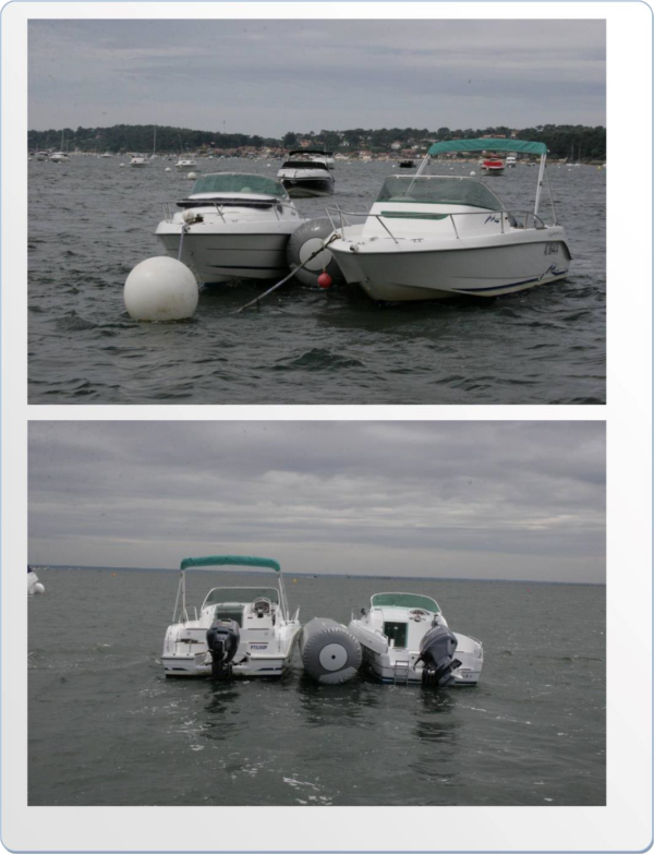 Cylindre d'amarrage gonflable pour corps mort - mouillage forain