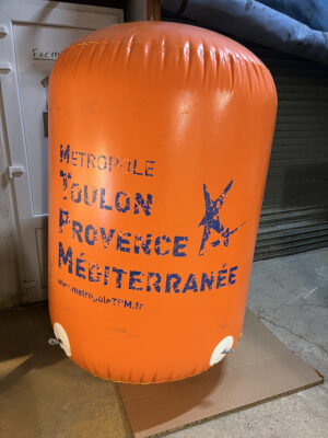 Second-hand orange cylindrical buoy
