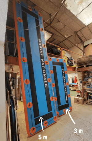 Point de rassemblement de victimes flottant 3m x 1,30m – épaisseur 15 cm