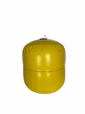 Used yellow buoy, 35 x 35 cm