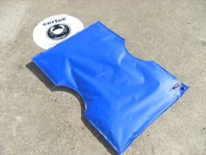 Vacuum-formed support cushion, 100 x 70 cm, with side cutout