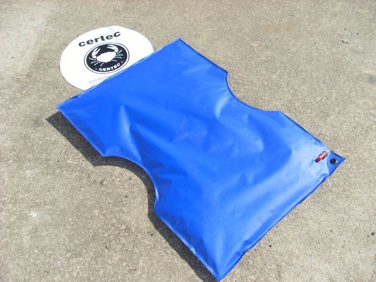 Vacuum-formed support cushion, 100 x 70 cm, with side cutout